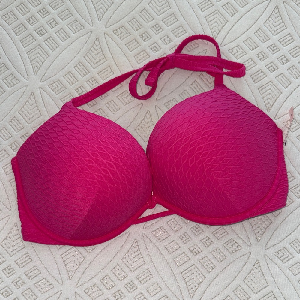VS Pink Halter Push-up Swim Bra